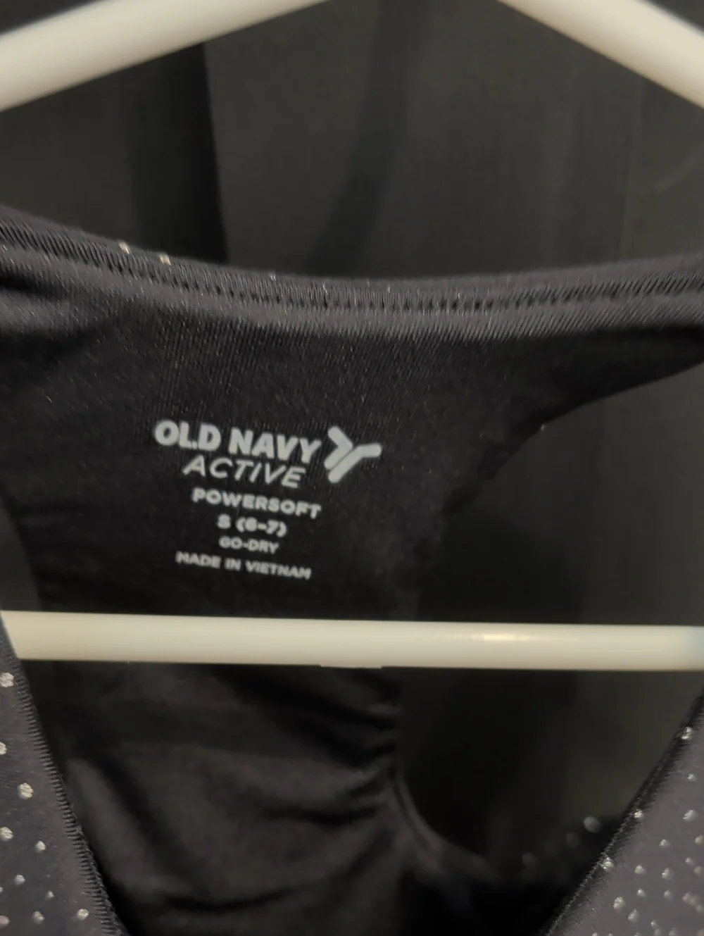 Old Navy Black Polka Dot Cropped Tank Top